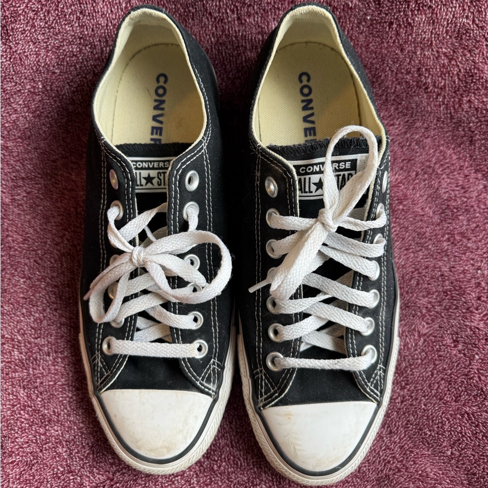 Converse Black and White Low-Top Shoes
